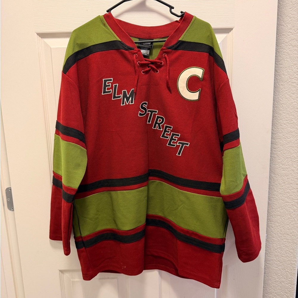 Nightmare On Elm Street Red and Green “KRUEGER” Hockey Jersey